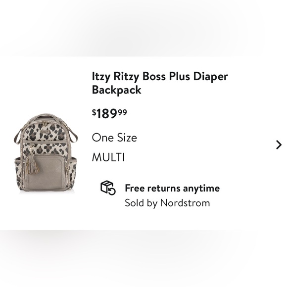 Itzy Ritzy Boss Plus Leopard diaper bag Backpack - Picture 5 of 5